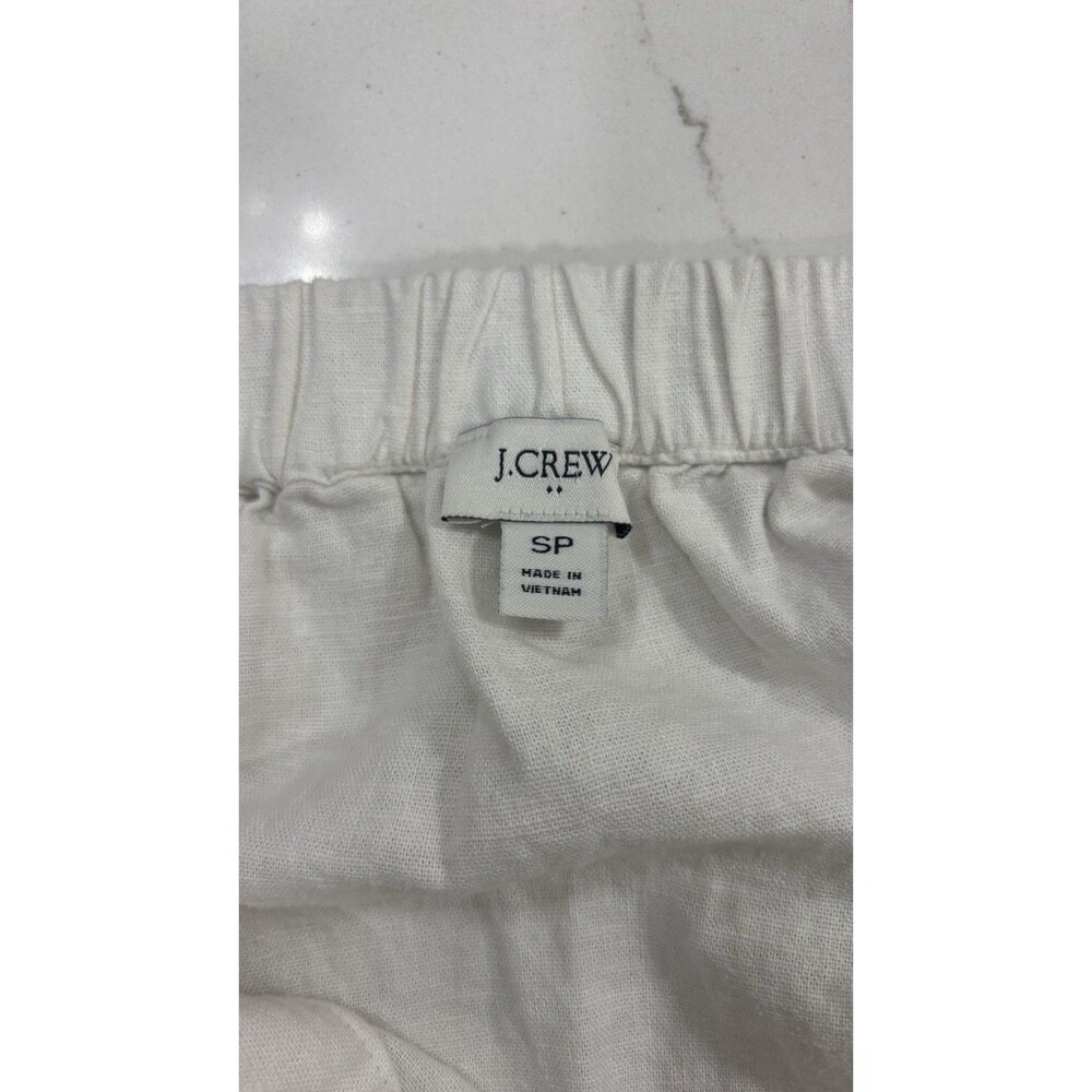 J Crew Womens Ruffle Sleeve Linen Blend Tank Top Size SP White Neutral Capsule - Picture 11 of 11